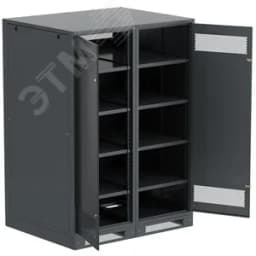 Шкаф LINEA B (пустой) 1700х1400х950мм двустворчатая металлическая дверь черный ITK