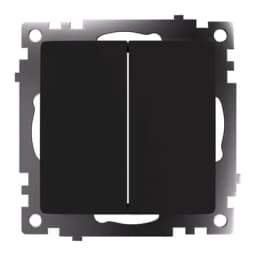 Переключатель 2клавишный механизм STEKKER GLS10710705 250V 10А серия Катрин черный 49167