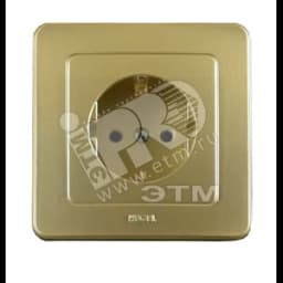 Розетка скрытая с заземлением со шторками золото