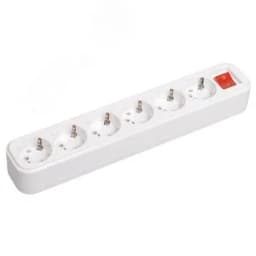 Розетка переносная разборная выключатель К06В 6 мест CLASSIC