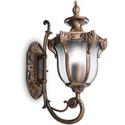 Светильник садовопарковый Feron PL4041 шестигранный на стену вверх 60W 230V E27 черное золото 11421