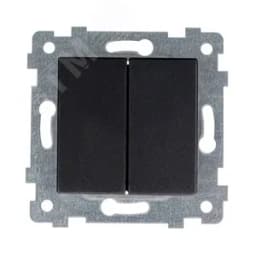 Аксиома Механизм выключателя двухклавишного скрытой установки С510-449 Антрацит 121035 Кунцево