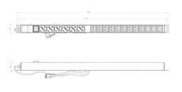 Блок розеток Hyperline SHE-6SH-12IEC-S-2.5AIEC