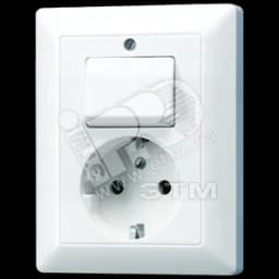 Розетка штепсельная SCHUKO 16A 250V с универсальным выключателем белая JUNG
