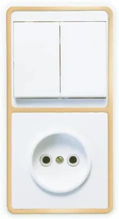 Блок БКВР-038 Бэлла (2-кл. выкл. + розетка) зол. Кунцево 5828