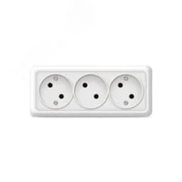 Олимп Розетка тройная без заземления наружная Универсал