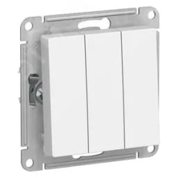 Выключатель трехклавишный ATLASDESIGN схема 1+1+1 10АХ механизм белый