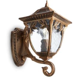 Светильник садовопарковый Feron PL4071 четырехгранный на стену вверх 60W E27 230V черное золото 11483