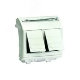 Розетка компьютерная RJ45 категория 5е (2 разъема PcNET) бежевая 2 модуля 75656S DKC
