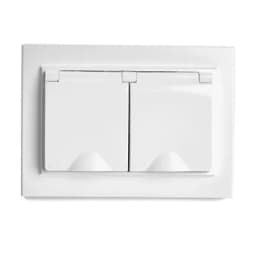 Розетка 2местная сз с крышкой STEKKER PST16901501 250В 16А серия Эрна белый 49139