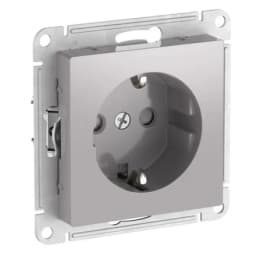 Розетка AtlasDesign 16А с заземл. защ. шторки быстрозажим. клем. механизм алюм. SE ATN000345S