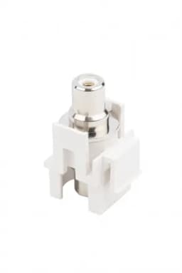 Вставка формата Keystone Jack с проходным адаптером RCA (белый) Hyperline KJ1-RCA/WH-D-WH