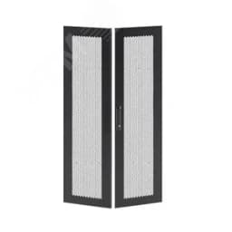 Дверь перфорированная двухстворчатая для IT-CQE 1200x600 RAL9005