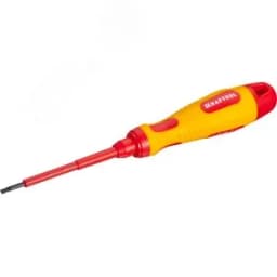Отвертка, высоковольтная, Cr-Mo-V стержень, двухкомпонент. маслобензостойкая рукоятка, SL, 2,5х75мм