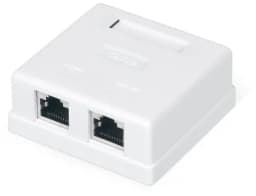Розетка компьютерная RJ-45, 5е внешняя Hyperline WRline WR-WS-8P8C-C5E-SH-2 (Белый)