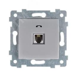 Аксиома Механизм розетки низковольтной телефонной скрытой установки РТ1-459 Алюминий 121018 Кунцево