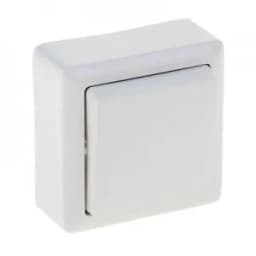 ХИТ Выключатель одноклавишный наружный 250В 6А белый