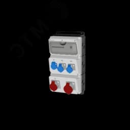 Комбинация розеток , Вход М40, клеммы, УЗО 4P/63A/30mA, 1xCEE32A5p, 1xCEE16A5p, 2xCEE16A3p, 1xSchuko16A, IP44. 00-00033748 AlpenBox