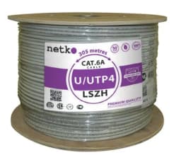 Кабель UUTP4 cat6a NETKO 4 пары 23 AWG BC 305м с крестовиной нгАHF LSZH малодымный не содержащий галогенов фиолетовый одножильный NETKO UTP5383069B