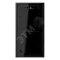 Коробка для накладного монтажа с негорючим основанием 2-я для горизонтальной/вертикальной установки в комплекте с рамкой для установки устройств и накладок серии LS990 Материал- дуропласт Цвет- черный