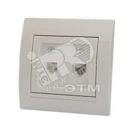 DERIY Розетка RJ11 х2 евро белый