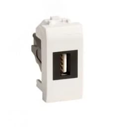 Розетка USB 2.0 Brava белая 1 модуль