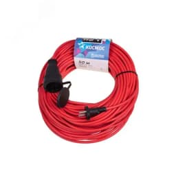 Удлинитель шнур 50м 1 гнездо ПВС 2*1.5 мм 16А 220В 3500Вт УХ16 YSHKsm50m-1g(16A)S КОСМОС