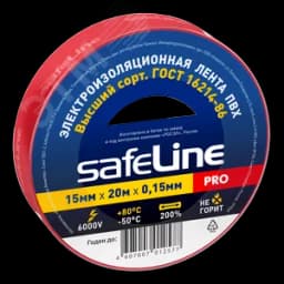 Изолента ПВХ красная 15мм 20м Safeline Росэл