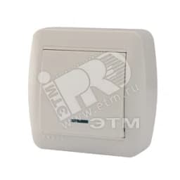 DEMET Выключатель с подсветкой наружный белый