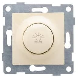 Диммер Bravo, 500 W, механизм, с накладкой и воротком, бежевый