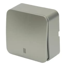Выключатель открытой установки 1клавишный с индикатором STEKKER 250В 10А IP20 серия София серебро MSW10112003 49296
