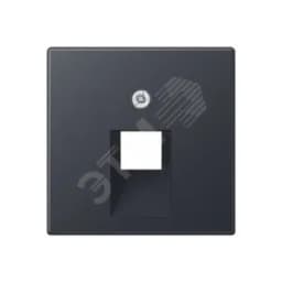 Накладка 1-ой телефонной/компютерной розетки  IAE/UAE (1X8-пол.)   Серия A500  Материал- термопласт  Цвет- матовый антрацит