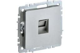 Розетка компьютерная СП RJ45 кат.5E BRITE РК10-БрА механизм алюм. IEK BR-K10-1-K47