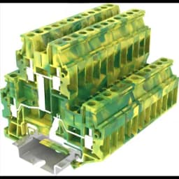 Клемма TU 2-уровневая земля, винтовая, сечение 4 мм. кв., желто-зеленая