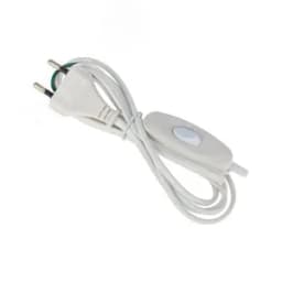 Шнур сетевой с выключателем без розетки 1,8м, белый