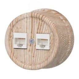 Розетка RJ45 информационная двойная, пластик, цвет Карельская Сосна Бирони