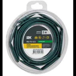 Трубка термоусадочная ТТУ нг-LS 4/2 зеленая (2м/упак) IEK