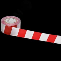 Лента сигнальная оградительная ЛО-200 (50мм-50мкм) красно-белая 200м