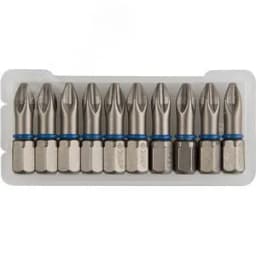 Биты "ЭКСПЕРТ" торсионные кованые, обточенные, хромомолибденовая сталь, тип хвостовика C 1/4", PH2, 25мм, 10шт