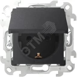 Розетка 2К+З IP44 Push&Go, графит