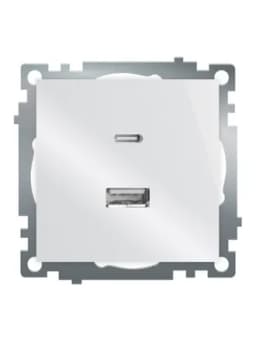 Розетка USB 2местная type C механизм STEKKER GLS10711601 250В 3А max 20W серия Катрин белый 50051