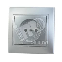 MIRA Розетка без заземления металлик серая