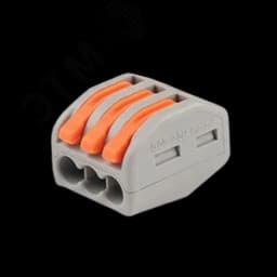 Клеммы монтажные многоразовые PTC-3P 222-413 450V 32A 0,08-2,5(4.0)mm2 , 3 отверстия, серые 50 шт.