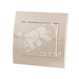 DERIY Розетка с/з с крышкой ПБТ жемчужно-белая металлик