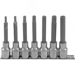 Набор насадок торцевых 1/2"DR с вставками-битами шестигранными на держателе, H4-H10, 100 мм, 7 предметов