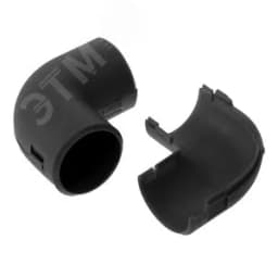 Соединитель угловой разборный черный д16 (100шт/1000шт уп/кор)