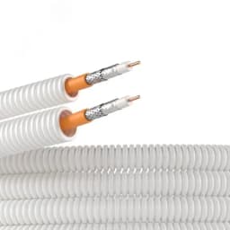 Элетротруба из ПЛЛ не содержит галогенов гибкая гофрированная д.20мм цвет белый с SAT нг(А)-HF 50м