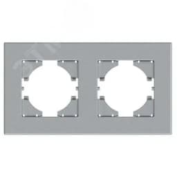Рамка 2-местная City, серебро GUSI Electric