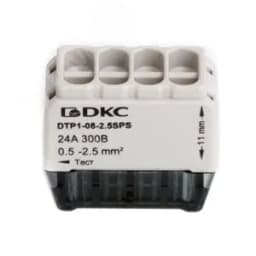 Клемма строительно-монтажная (СМК) на 8 проводника до 2.5 кв. мм. на токи до 24А (серая) DKC