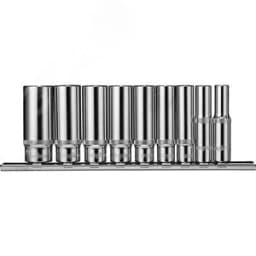 Набор головок торцевых глубоких 1/4", 3/8", 1/2"DR на держателе, внешний TORX®, E4-E24, 14 предметов Ombra